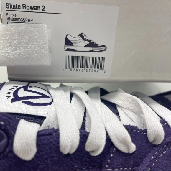 Vans Men's Purple and White Skate Rowan 2PurpleVN000D3SPRP Sneakers
